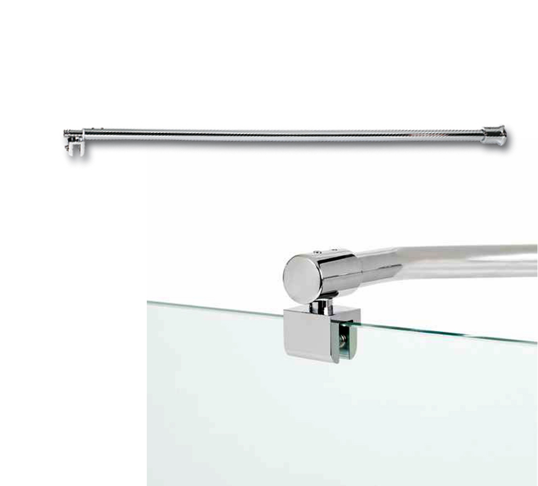 QWORK Barre De Douche Réglable 700-1200 Mm - Fixation Robuste Pour Paroi De Douche 8-10 Mm, Design Chromé Élégant
