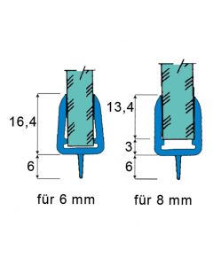 Joint d’étanchéité avec lèvre d’étanchéité pour 6-8 mm