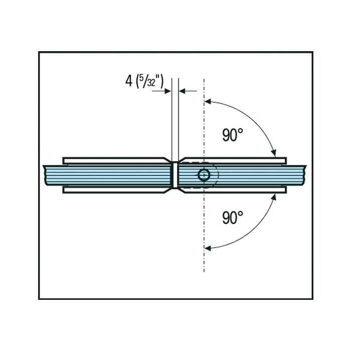 Charnière Porte De Douche 180 GTG - Bicolore Chrome Et Or, 5 Ou 10 Broches