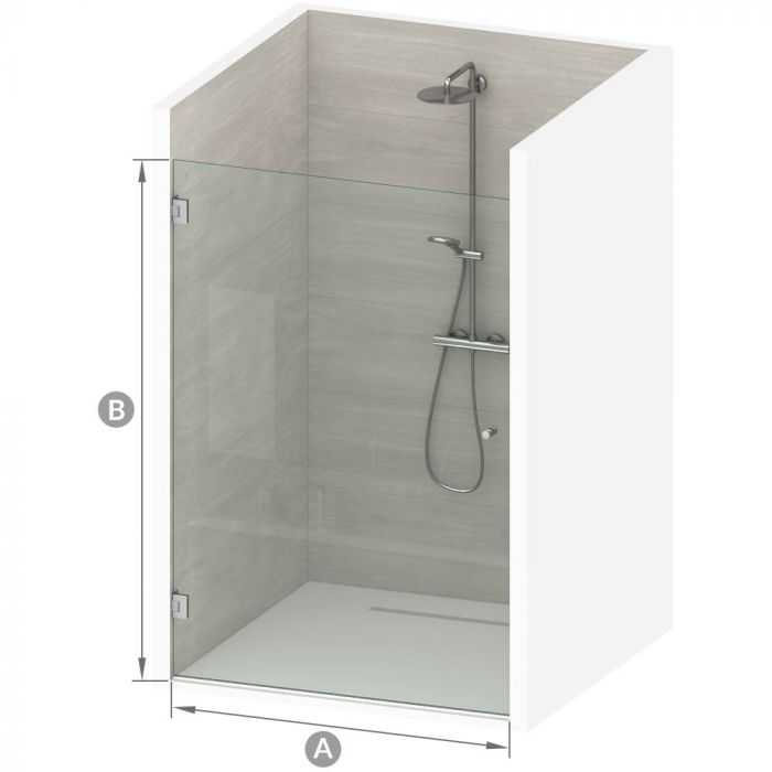 Porte paroi de douche italienne sur mesure en verre Securit